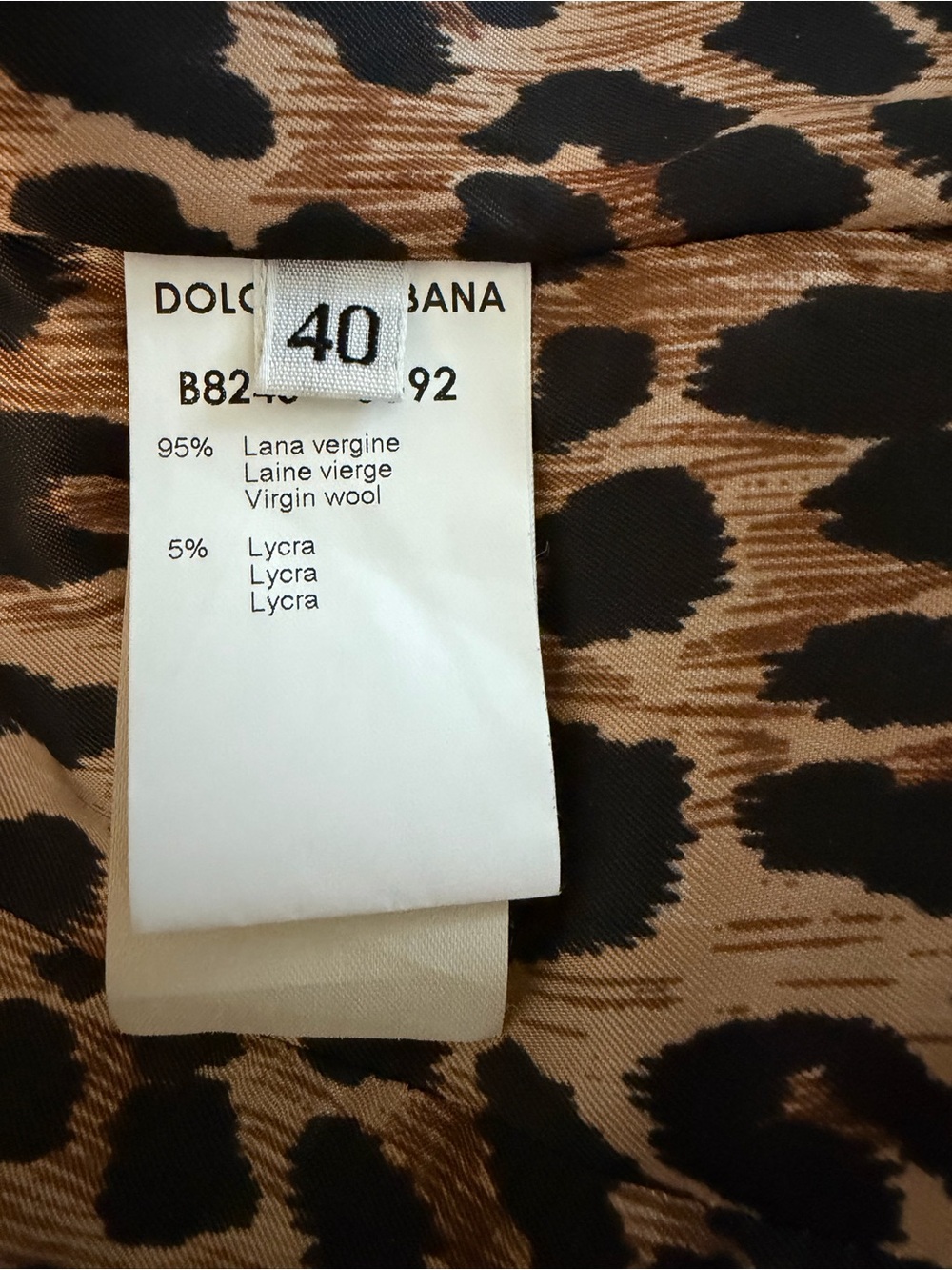 Dolce & Gabbana vintage black wool jacket with Leopard Print - Picture 5 of 7